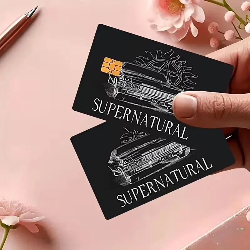 Supernatural Impala Car Credit Card Skin 2D Flat Printed Anti Possession Debit Card Sticker Waterproof Removable Bank Card Cover Fan Gift