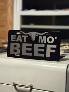 EAT BEEF 6x12 Inches Aluminum License Plate Auto Car Tag Metal License Plate Tag