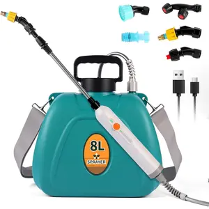 2 Gallon   Garden Sprayer, Electric Weed Sprayer with 2 Adjustable Speed,  ,Rechargeable Retractable Wand with Adjustable  Strap for Lawn,Garden,Yard