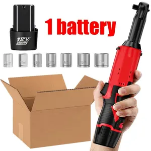 Wireless tool set, including variable-speed electric ratchet wrench, rotary tool, and six-piece socket set, designed for car repair and home use