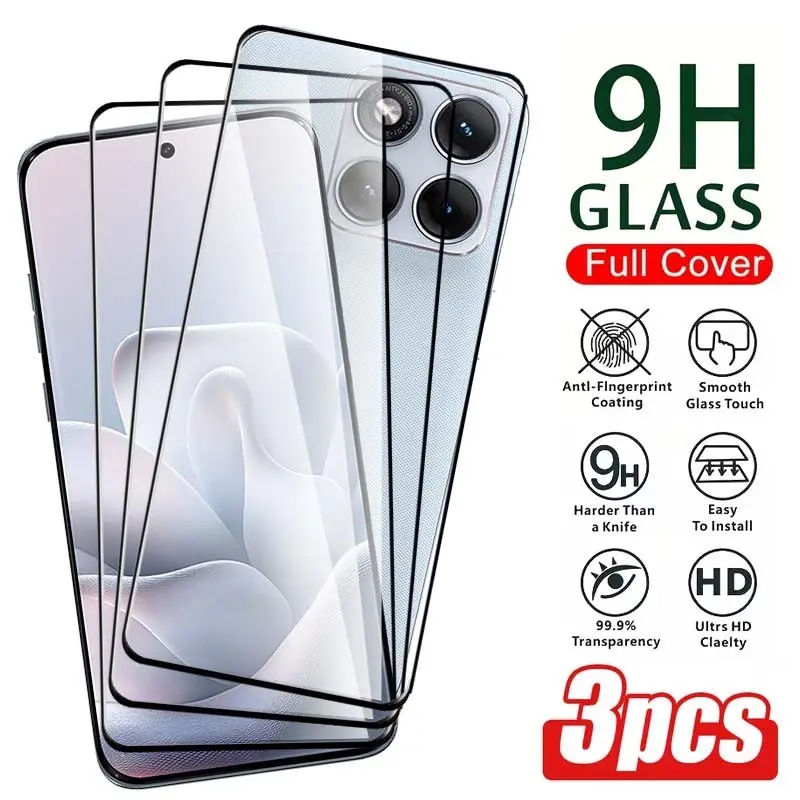 3 Pcs 9h Tempered Glass Smartphone Screen Protector for Moto Edge 70 60 50 40, Full Cover Protective Anti-Scratch Protection, Fingerprint Resistant, Touch Sensitive, Installation, Accessories