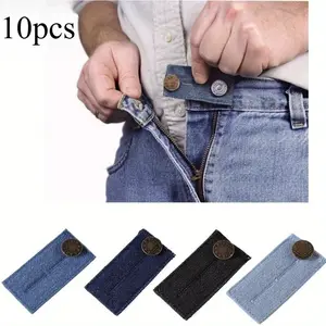 10 new elastic waist extender, adjustable pants, jeans belt expansion button, stretchable men's waistband extender, jeans waist extension expansion, belt extension adjustment elastic buckle waistband expansion belt