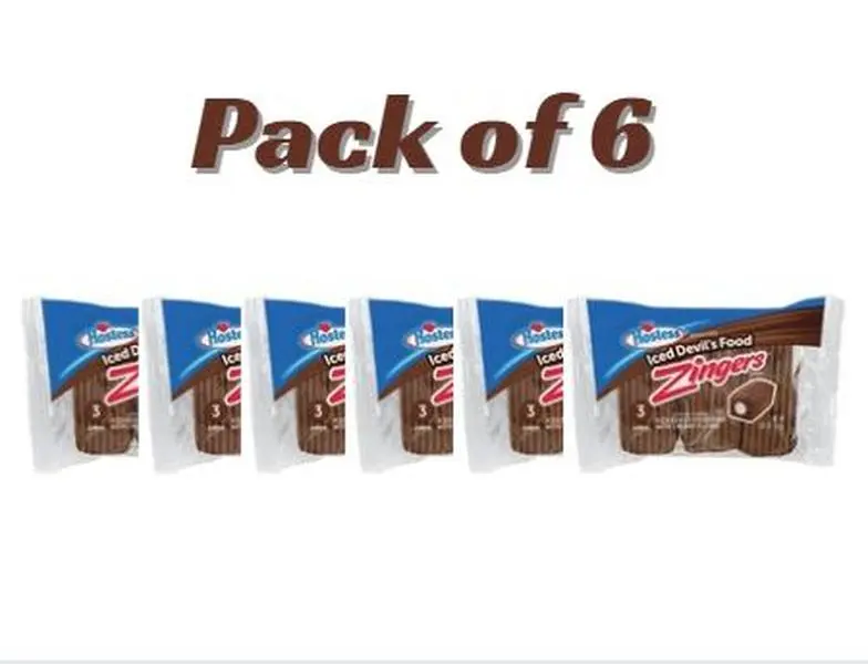 HOSTESS Devil’s Food ZINGERS Single Serve Cakes, 3.81 oz (Pack of 6)