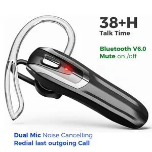 YUEYINOK Single-Ear Earphone for Driving, In-Ear Headphones, Noise Cancelling Headphone, Bluetooth 6.0, 42H Battery, Hands-Free Calling