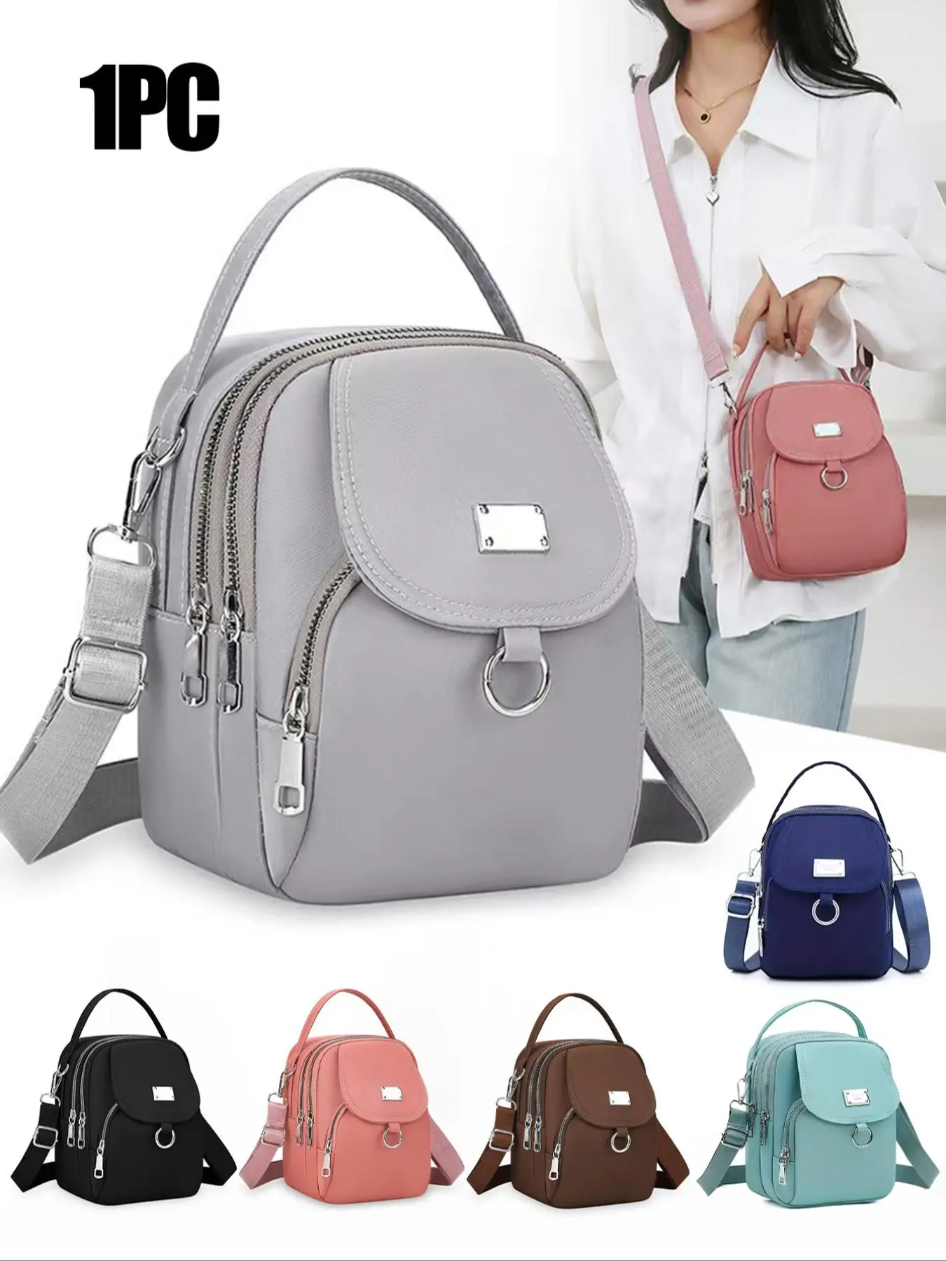 Pure Color Casual Shoulder Crossbody Bag, High-Quality Zipper Closure, Polyester Lining, Large Capacity Underarm Bag, Perfect Gift, Casual Shoulder Sling