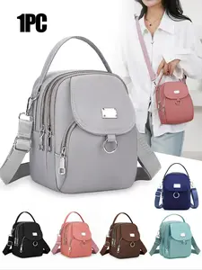 Pure Color Casual Shoulder Crossbody Bag, High-Quality Zipper Closure, Polyester Lining, Large Capacity Underarm Bag, Perfect Gift, Fashionable Shoulder Bag