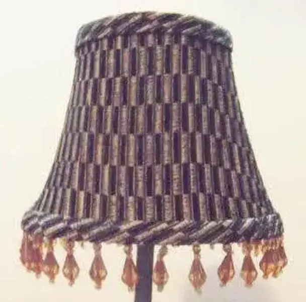 Black & Gold Brocade Chandelier Shade – 3" Top x 5" Bottom x 4" Height
