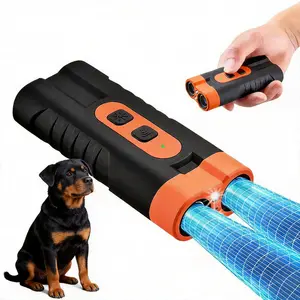 [Absolute Silent Helper]Dog Barking Deterrent Rechargeable, Anti-Barking Tool for Dogs, Ultrasonic Dual Emitter 50ft Security auxiliary training Tool Control Dog Barking 25KHz, Trainer Barking Silencer Indoor and Outdoor with Flashlight bark device