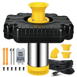 Heavy Duty Pond Fountain Aerator 1HP 750W, 15000 GPH Floating Fountain Pump for Large Ponds, Lakes & Fish Farms, Stainless Steel with Timer