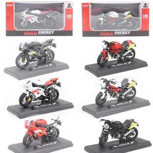 1: 18 Die Casting Model Alloy Motorcycle Model Children's Toy Pendant Sliding Car Model Boys' Toy with Base