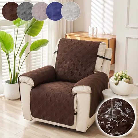 Waterproof Nonslip Recliner Cover Stay in Place, Dog Chair Cover Furniture Protector, Ideal Recliner Slipcovers for Pets, Adjustable Chaise Lounge (gray, 23")