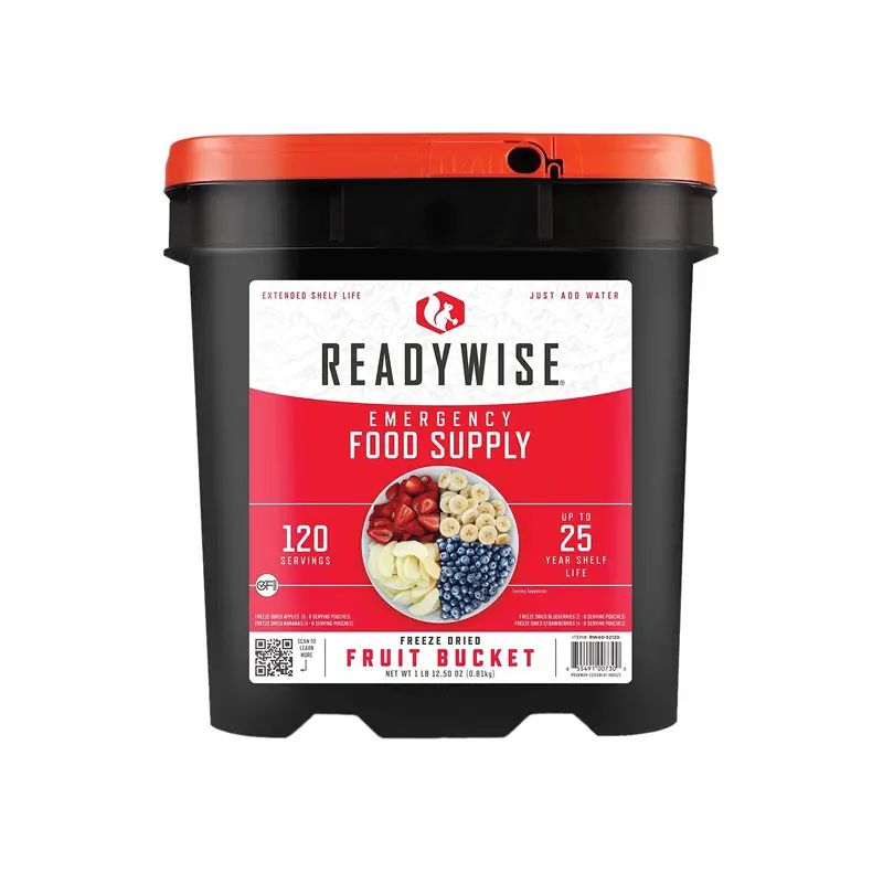 Readywise 120 Serving Freeze Dried Fruit Food Bucket for Camping