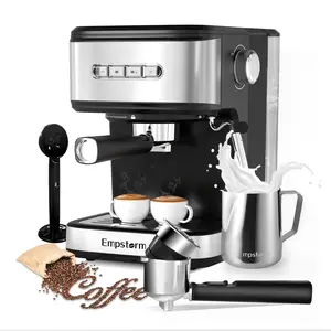 Machine 20 Bar, 3 in 1 Espresso Maker with Milk Frother Steam Wand for Latte and Cappuccino, E.S.E Pod, Powder and Capsule Portafilter, 50oz Removable Water Tank for Home_ Home & Kitchen