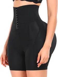 Breathable Elastic Women Hip Padded Daily Briefs, 4 Removable Thick Inserts Booty Enhancing Underwear Shapewear
