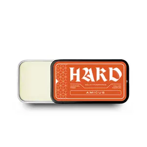 HARD Solid Cologne Balm - Amicus - Alcohol Free Travel Fragrance - Ultra Portable - 0.5 oz - 1 oz - Melts Effortlessly - Body Heat Activated