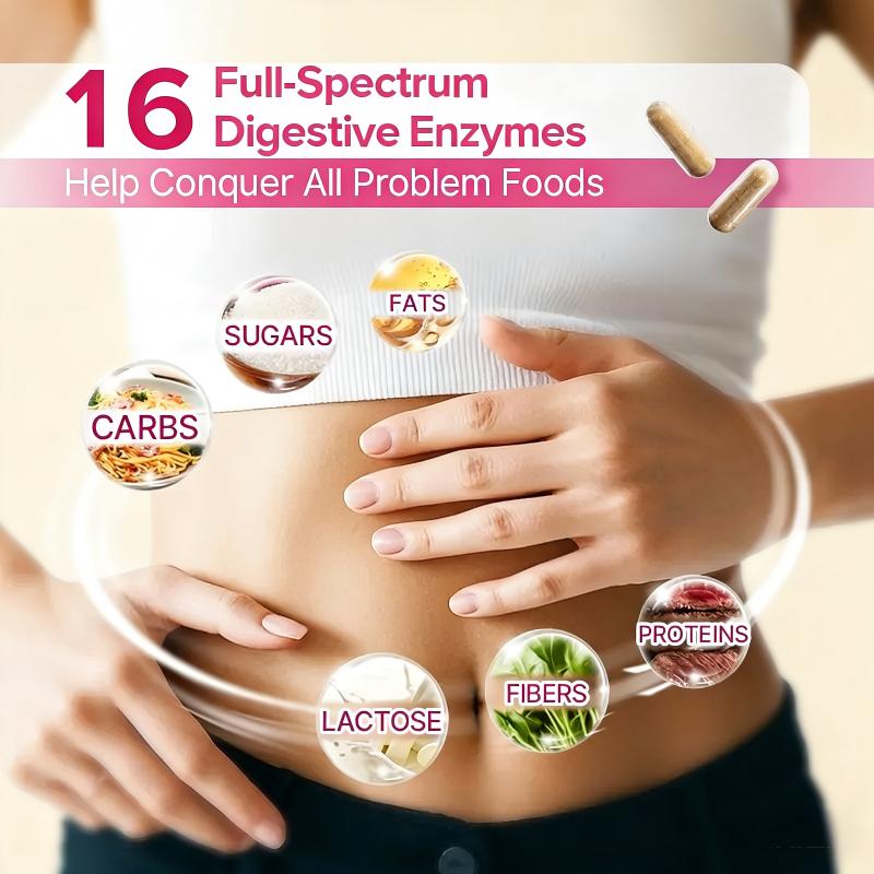 TYILLO Digestive Enzymes with Prebiotics & Probiotics 60 Capsules – Digestion Support & Flatulence Relief for Better Gut Health