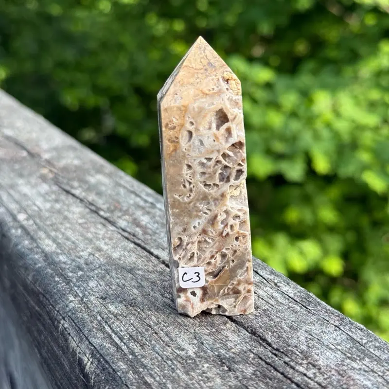 Sphalerite Druzy Tower C3 - Natural Polished Crystal Point Grounding Energy Stone
