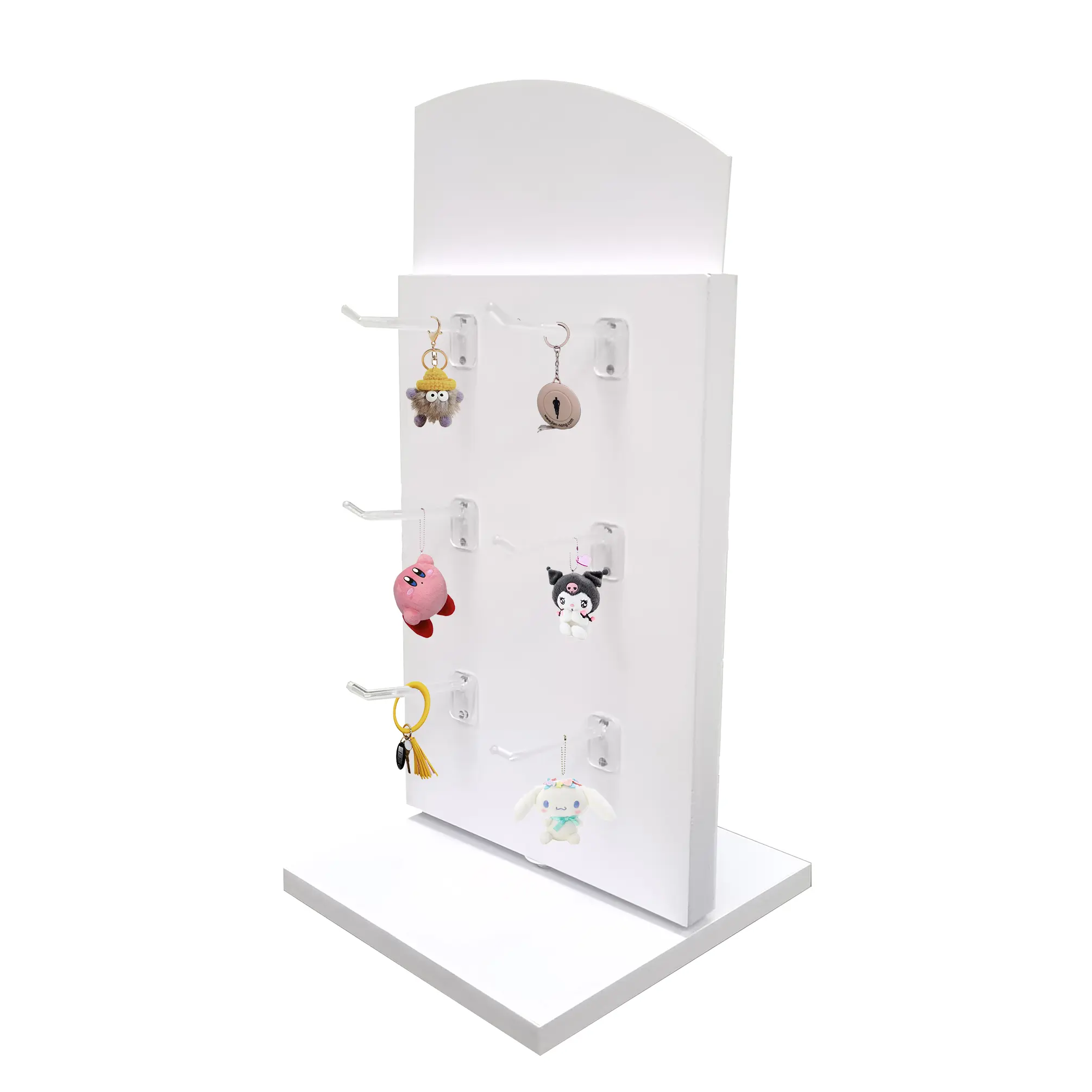 FixtureDisplays® White Countertop Display 12 Hooks 10X10X21" Spinner Rack with Header Blank, for Socks, Keychains, Ornaments, Masks 14795-NEW-NF