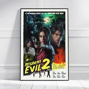 Resident Evil 2 Remake Poster: Horror Game Art Print