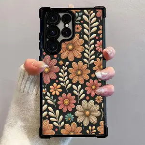 Floral Pattern Phone Case, Luxury Designer Protection For iPhone/Samsung 17 16 15 14 12 11 X Pro Plus, Personalized Durable Accessories For Stylish Phone Users