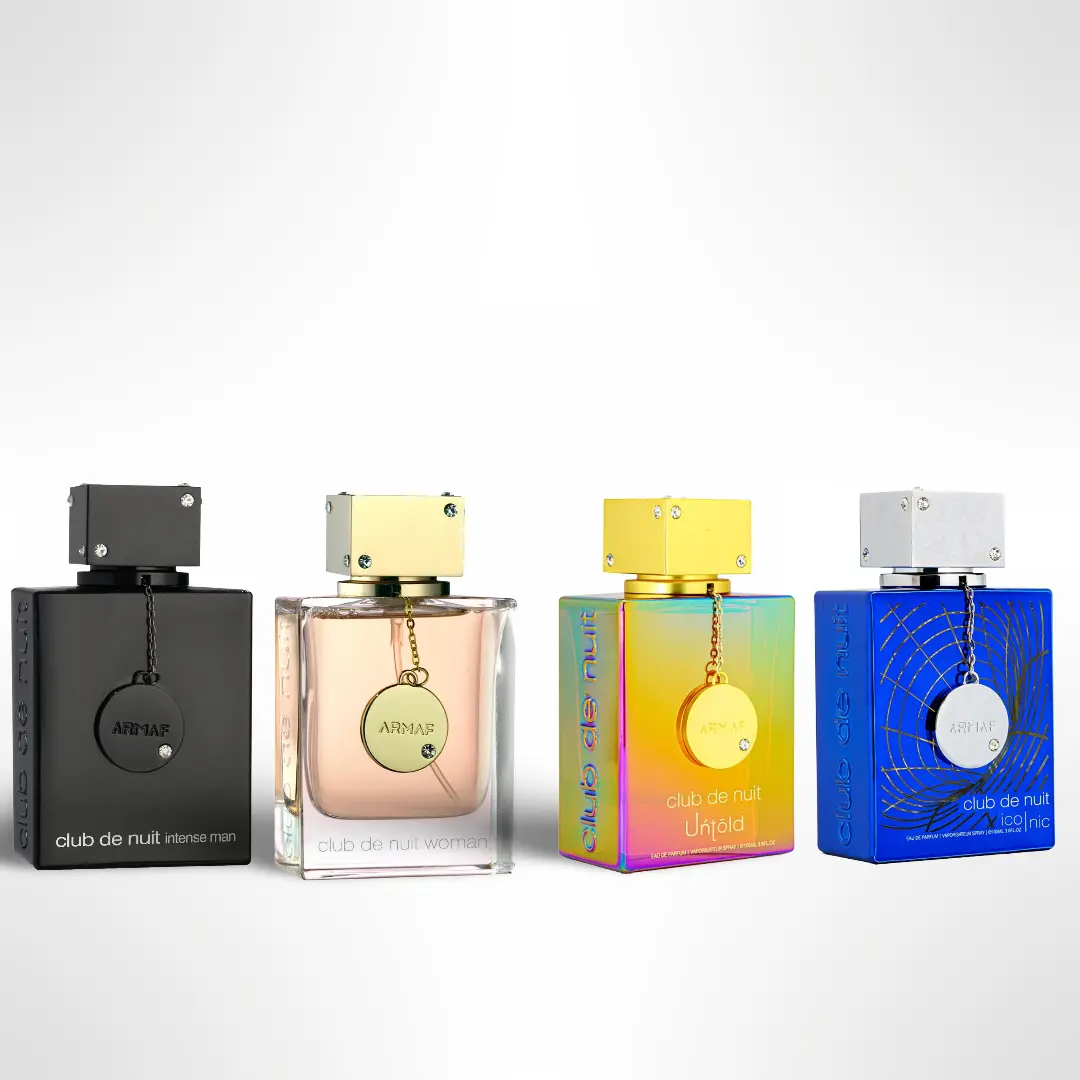Armaf Alcohol Base Fragrance Bundle - 4 Single Item Eau de Parfum (Club De Nuit Intense, Women's, Untold, Iconic) - 105ml (3.6 fl oz) Each - Women's Perfumes, Fragrances, Men's Fragrance