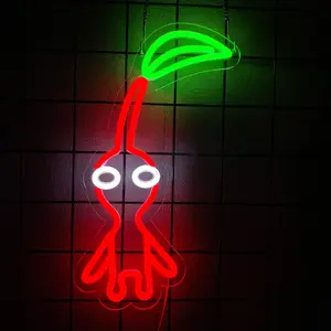 Red Pikmin Neon Sign,Nintendo Game LED Wall Decor - USB Powered Light for Gamer Room, Switch Setup & Kids Bedroom