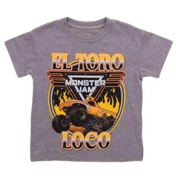 Youth & Adult Monster Jam El Toro Graphic Cotton Short Sleeve T-Shirt for Monster Truck Fans and Racing Style