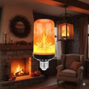 Flame Effect LED Bulb, High Brightness with 2835 SMD Chips, E27 Base. IP65 Waterproof & Dustproof for Indoor Outdoor Use. Perfect for Halloween Christmas Party, Home, Yard, Bar, Cafe Decor. Energy Efficient Decorative Lighting, LED Lights