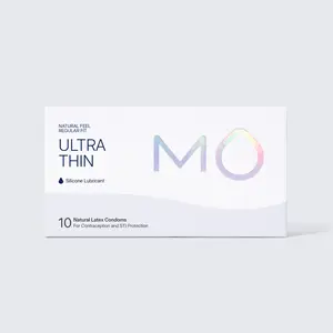 MO Ultra Thin 0.04mm Condoms, pH-Balanced for Sensitive Skin, Natural Latex, 10 Count