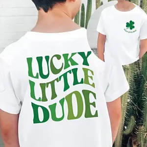 St. Patrick's Day T-Shirt or Sweatshirt for Youth and Adult, Lucky Little Dude Tee, İrish Gifts For Youth, Funny Crew Neck, Cute Green Shamrock Shirt, Patrick's Day shirt, country boy clothing, kids clothing, gift for son and daughter, summer outfit