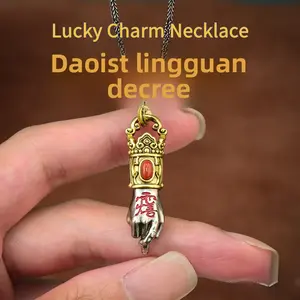 Handmade Spirit Official's Sword Technique Pendant Necklace Accessory - A protective charm for peace, health, and good fortune.Suitable for both men and women.