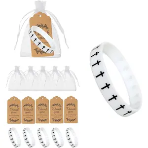 24-Pack   Bracelets  - Christian Faith Wristband,  Protection Bracelet, Unisex Stretch Bracelet