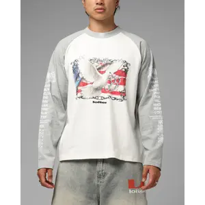 Loiter American Dream Long Sleeve T-Shirt Off White/Grey