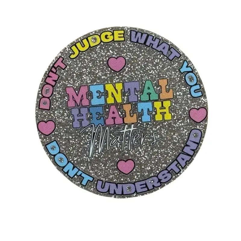 Acrylic Add On for Badge Reel - Personalized Design with Velcro & Sticker Adhesive Options - Mental Health Matters supplier