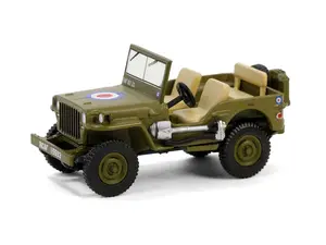 1942 Willys MB Jeep – British Army Command Car (Battalion 64 Series 4) Diecast 1:64 Scale Model - Greenlight 61040B