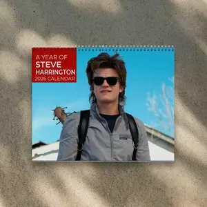 A Year Of Steve Harrington 2026 Calendar - Celebrity Merch, Christmas Gift I Home Decor, Office Decor - Fan Gift, Unique Holiday Gift