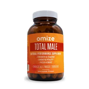 OMIZE Total Male - Natural Supplement - 90 Capsules | Boosts Stamina, Focus, Mood, Muscle Strength - Made with Tribulus Terrestris, Tongkat Ali, Ashwagandha, Maca Root, Zinc, Vitamin D & More - Vegan & Gluten Free Healthcare Supplement