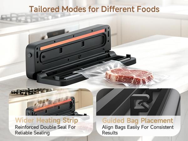 DREAME VS20 Automatic Vacuum Sealer Machine, -65kPa Suction, Guided Bag Placement, Reinforced Double Seal, 5 Modes with Cutter for Meat, Moist Foods, Sous Vide Meal Prep, Vacuum Sealing Machine,back to school,back to school haul