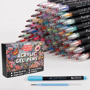 60 Color Gel Pen Set, 1mm Tip, 3D Acrylic Gel Pens, Includes 60 Replacement Nibs, Vibrant Drawing Pens for Cards, DIY Crafts, School Supplies, Art Marker Set