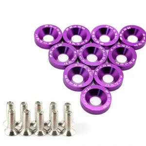 20pcs Car modification screws, washers, front and rear bumpers reinforcement screws, washers, screws, single-layer washers, decorative universal Automotive Accessories