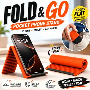 MAISIKE Folding Smartphone Stand - Portable Adjustable Tech Accessories Holder for iPhone & Tablet, Non-Slip Silicone Desk Stand for Travel & Office