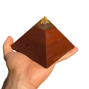 Medium Red Sun Giza Orgonite Pyramid – 8-Sided Root Chakra & Life-Force Activator