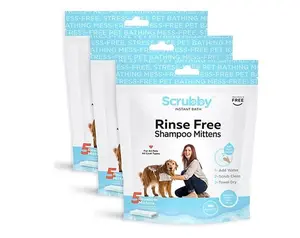 Scrubby Pet 15-Pk Rinse Free On-the-Go Shampoo Pet Mittens