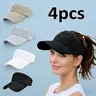 Women's Spring/Summer 4-Piece Sport Style Headwear Set: UV-Protective Casual Sports Cap, Breathable Hat, Beach Sun Hat, Outdoor Ventilated Cap for Hiking, Beach Trips