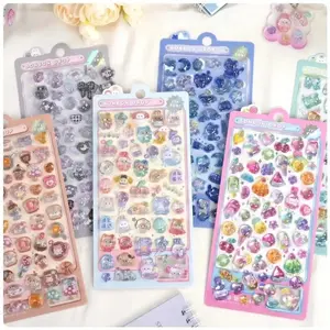 Cute Cartoon Fruit Ice Cream Pet Resin Sticker, 3D Embossed DIY Phone Decoration, Journal & Notebook Decorative Stickers