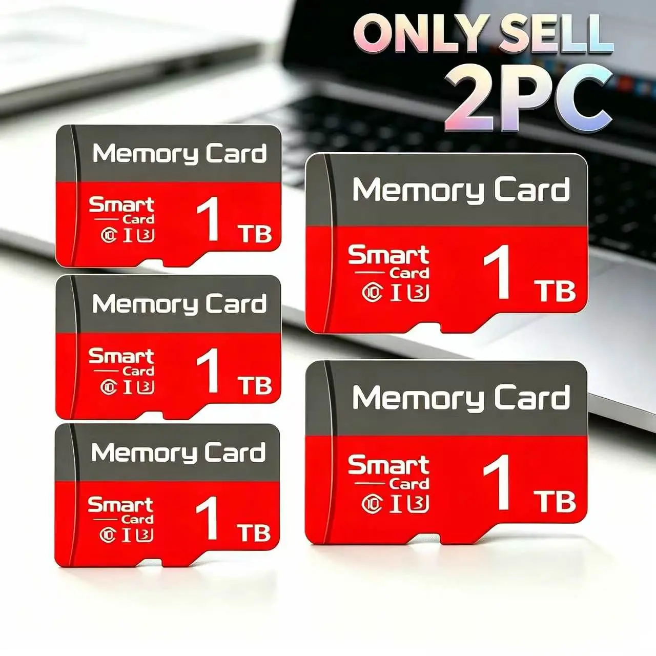 Durable Micro TF SD Cards for Car Audio, 2 Sets SD Memory Card with Adapter, 1TB MicroSDXC Card for Security Cameras, Micro SD Card for Dash Cams, SD Card for Mobile Phones & PC File Storage