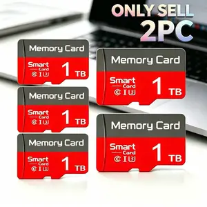 Durable Micro TF SD Cards for Car Audio, 2 Sets SD Memory Card with Adapter, 1TB MicroSDXC Card for Security Cameras, Micro SD Card for Dash Cams, SD Card for Mobile Phones & PC File Storage