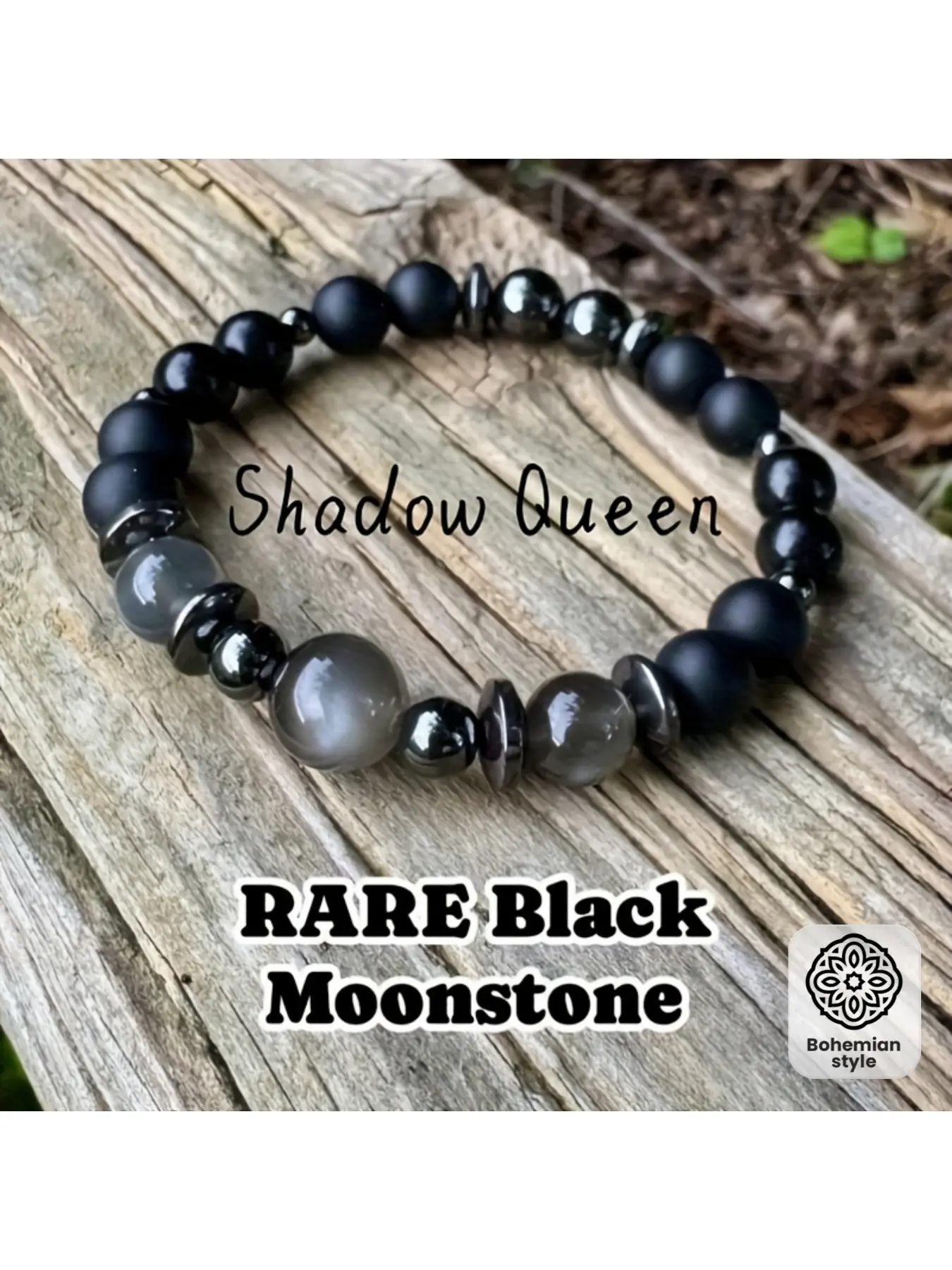 Men's Matte Black Onyx & White Howlite Beaded Charm Bracelet, Hematite Spacer Crystal Bangle, Crystals Bracelets, Stone Bracelets, Gothic Punk Protection & Grounding Energy Jewelry, Elastic Stackable Bracelet for Men, Spiritual Gift