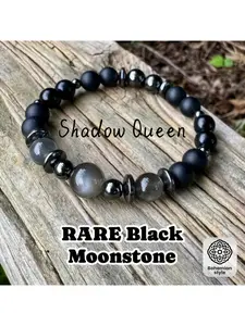 Men's Matte Black Onyx & White Howlite Beaded Charm Bracelet, Stretch Bangle Bracelet, Hematite Spacer Crystal Bangle, Gothic Punk Protection & Grounding Energy Jewelry, Elastic Stackable Bracelet for Men, Spiritual Gift