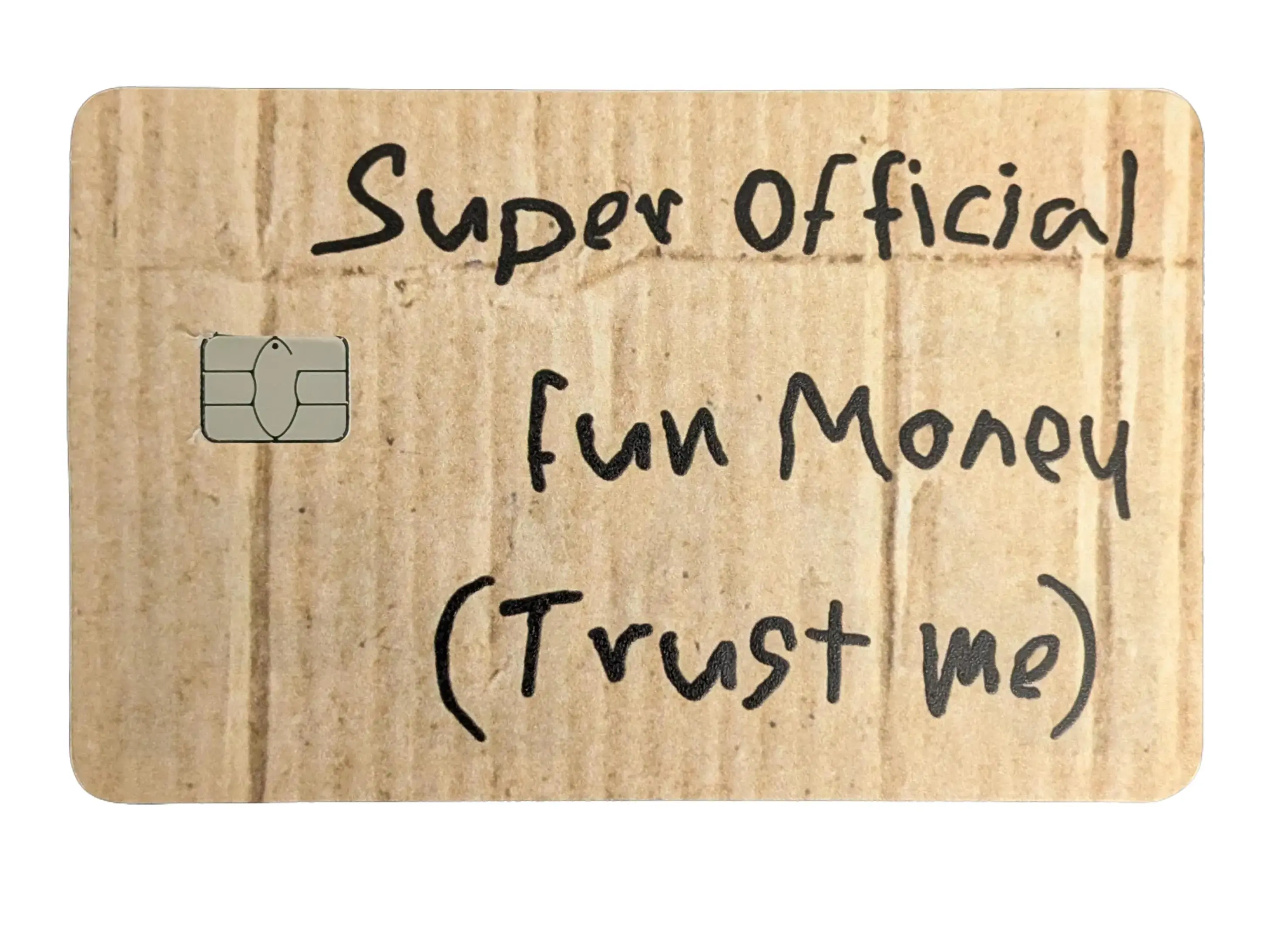 BUY 1 GET 1 FREE - Super Official Card Skin: Cardboard Style Vinyl Sticker (Credit, Debit, Fun Money), Holographic Credit Card Cover, Sparkly Card Decal